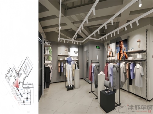 海原阿迪品牌专卖店装修设计项目|津都华丽设计