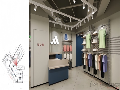海原阿迪品牌专卖店装修设计项目|津都华丽设计